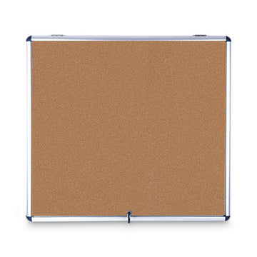 MasterVision® Slim-line Enclosed Cork Bulletin Board, 47 X 38, Aluminum Case freeshipping - TVN Wholesale